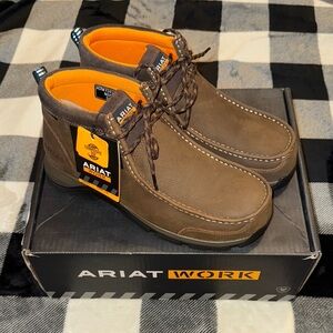 New ARIAT Dark Brown Edge LTE MOC Comp Toe Boots Men’s Size 9.5